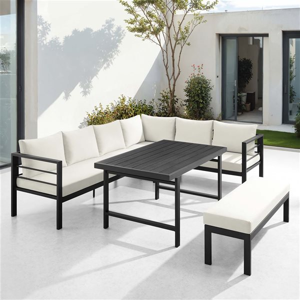 Sirio Palma 5 Piece White Outdoor Dining/Seating Set