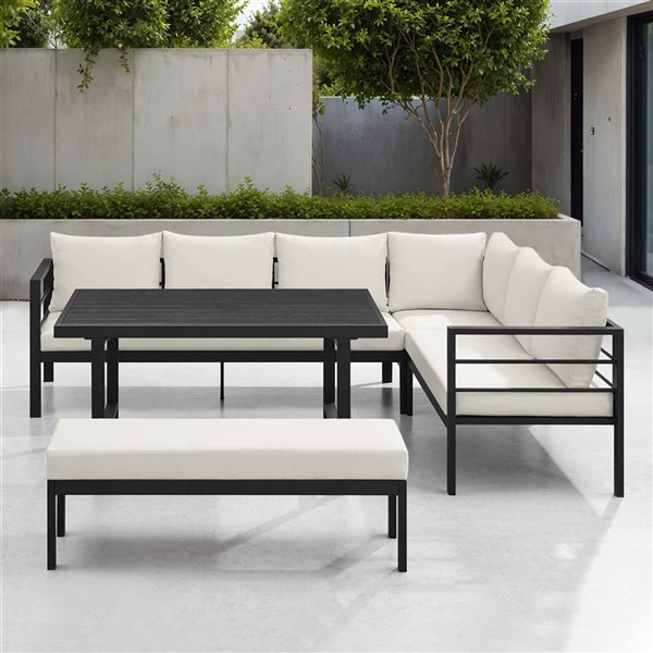 Sirio Palma 5 Piece White Outdoor Dining/Seating Set