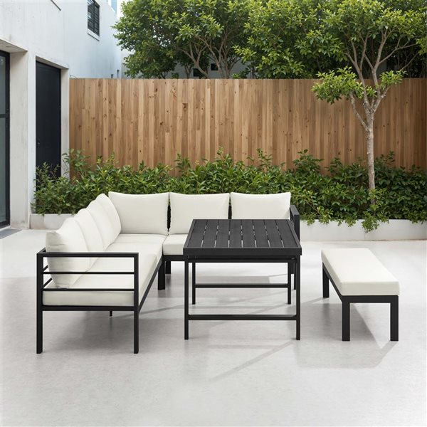 Sirio Palma 5 Piece White Outdoor Dining/Seating Set