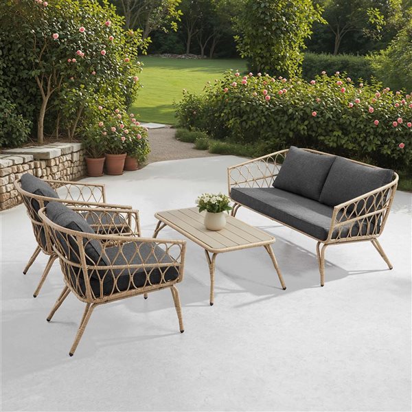 Sirio Minori 4 Piece Black Seating Set