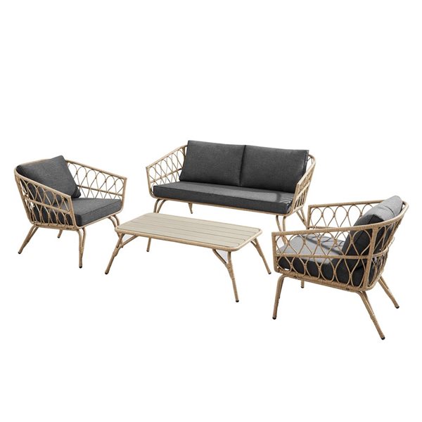 Sirio Minori 4 Piece Black Seating Set