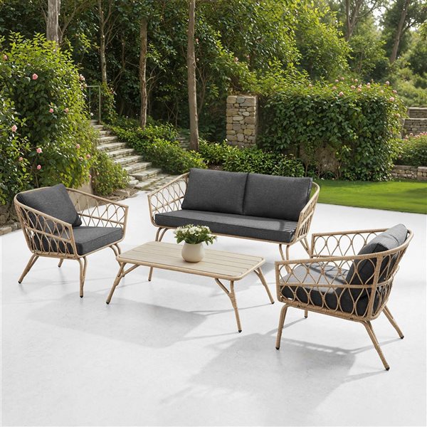 Sirio Minori 4 Piece Black Seating Set