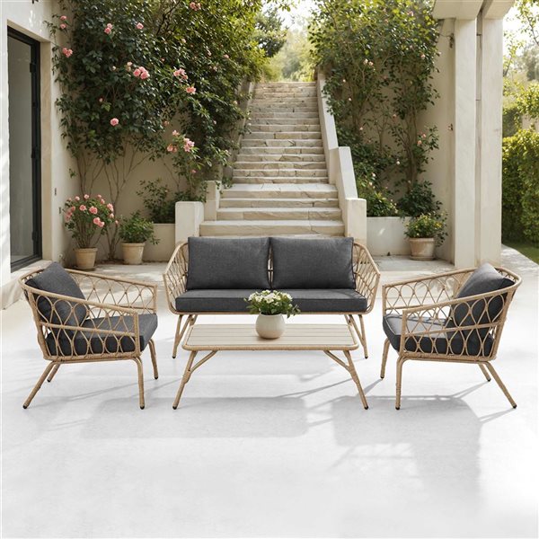 Sirio Minori 4 Piece Black Seating Set