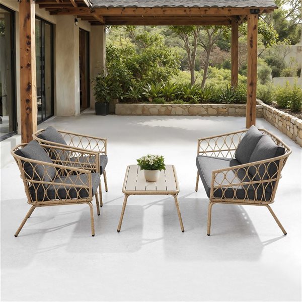 Sirio Minori 4 Piece Black Seating Set