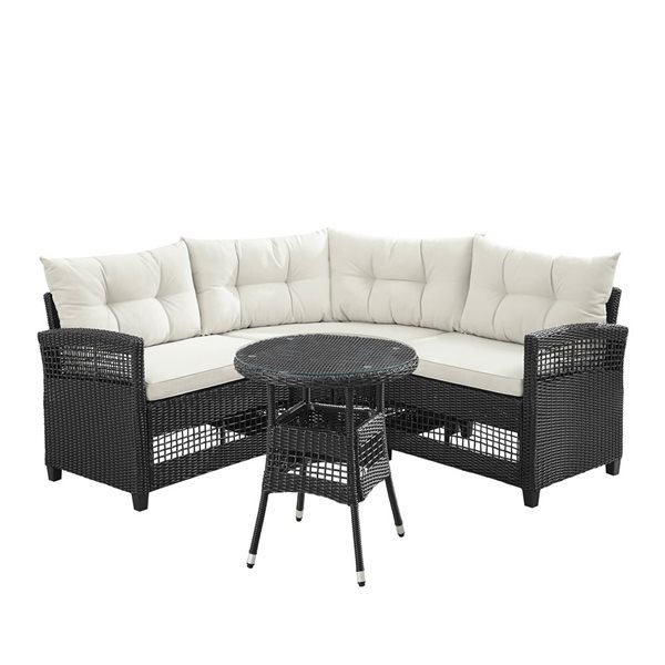 Sirio Lugano 4 Piece White Outdoor Seating/Dining Set