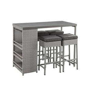 Sirio Paia 5-piece Black Bar Dining Set