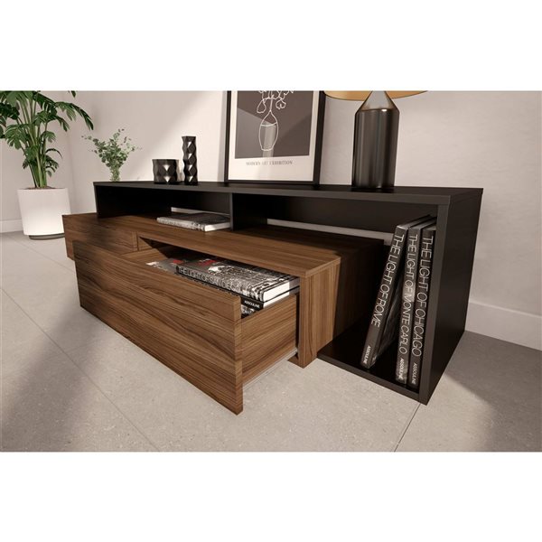 Nexera Tonik 72-in Black TV Stand w/ 2 Drawers