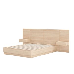 Nexera Milano Natural Blonde Finish 4 Piece Queen Platform Bedroom Set
