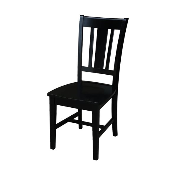 International Concepts 36-in Round Extension Dining Table Set w/ 4 San Remo Chairs - Black