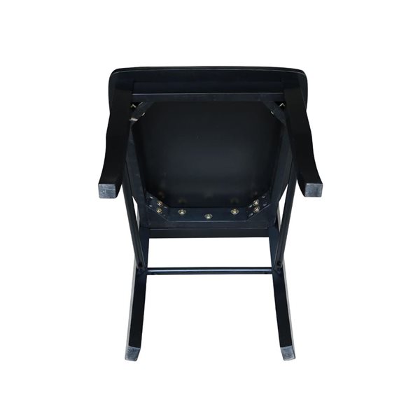 International Concepts 36-in Round Extension Dining Table w/ 4 Madrid Chairs - Black