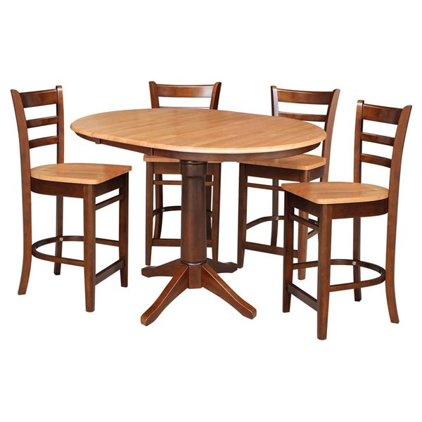 Extension Table With Leaf 36 In. Round Counter Height Extension Dining ...