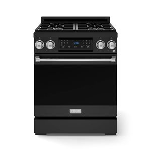 Gordon Ramsay by THOR Kitchen 30-in Black/Stainless Steel Professional Gas Range w/ Tilt Panel Touch Control