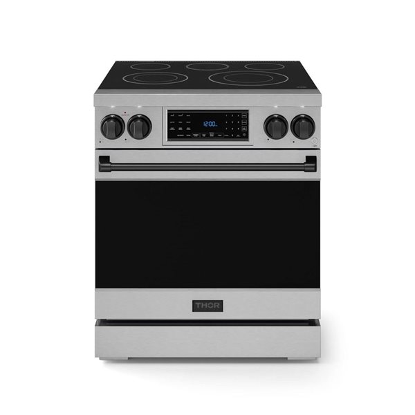 Gordon Ramsay by THOR Kitchen 30-in Stainless Steel/Black Professional Electric Range w/ Tilt Panel Touch Control