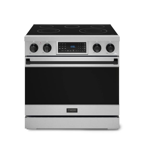 Gordon Ramsay by THOR Kitchen 36-in Stainless Steel/Black Professional Electric Range w/ Tilt Panel Touch Control