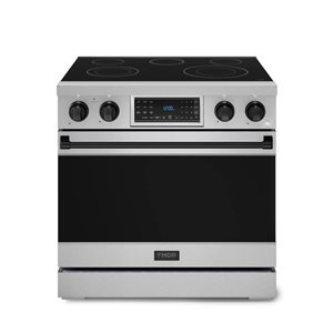 Gordon Ramsay by THOR Kitchen 36-in Stainless Steel/Black Professional Electric Range w/ Tilt Panel Touch Control