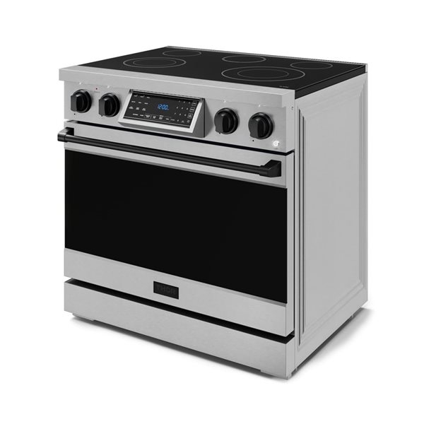 Gordon Ramsay by THOR Kitchen 36-in Stainless Steel/Black Professional Electric Range w/ Tilt Panel Touch Control
