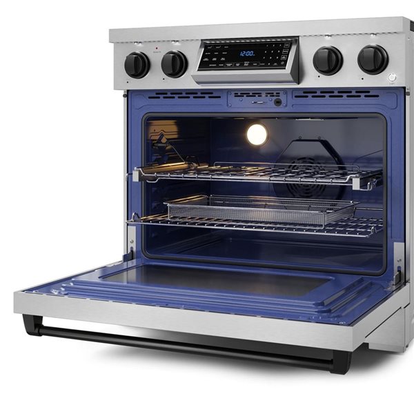Gordon Ramsay by THOR Kitchen 36-in Stainless Steel/Black Professional Electric Range w/ Tilt Panel Touch Control