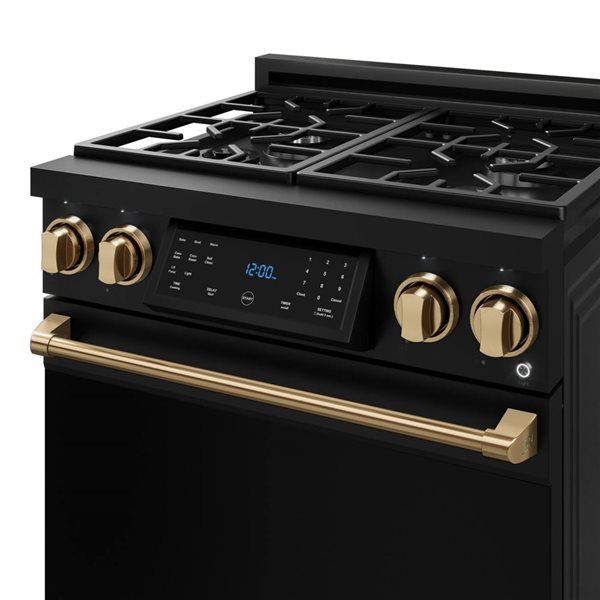 Gordon Ramsay by THOR Kitchen 30-in Black/Bronze Professional Gas Range w/ Tilt Panel Touch Control