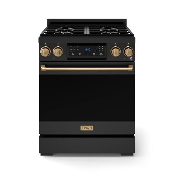 Gordon Ramsay by THOR Kitchen 30-in Black/Bronze Professional Gas Range w/ Tilt Panel Touch Control
