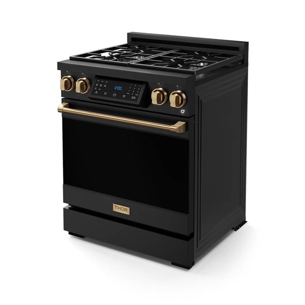 Gordon Ramsay by THOR Kitchen 30-in Black/Bronze Professional Gas Range w/ Tilt Panel Touch Control
