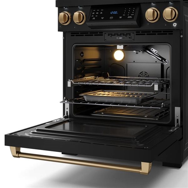 Gordon Ramsay by THOR Kitchen 30-in Black/Bronze Professional Gas Range w/ Tilt Panel Touch Control