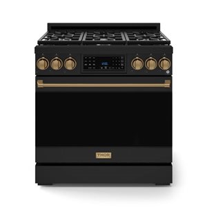 Gordon Ramsay by THOR Kitchen 36-in Black/Bronze Professional Gas Range w/ Tilt Panel Touch Control