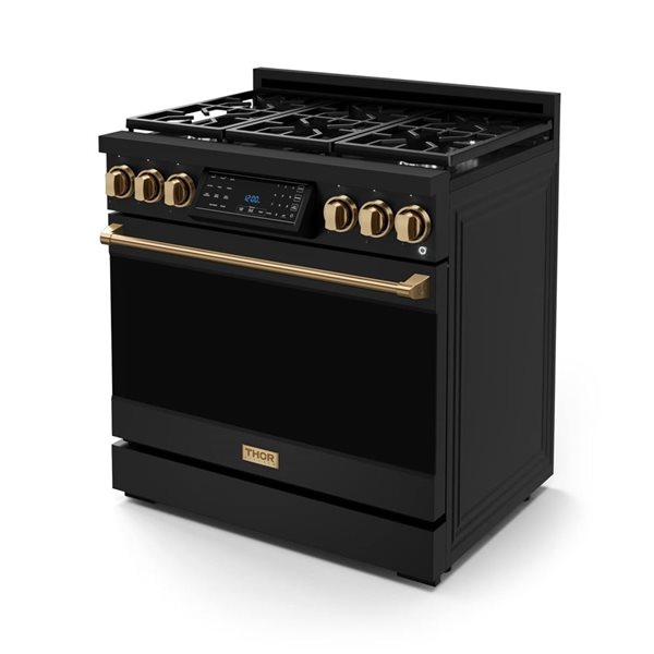 Gordon Ramsay by THOR Kitchen 36-in Black/Bronze Professional Gas Range w/ Tilt Panel Touch Control