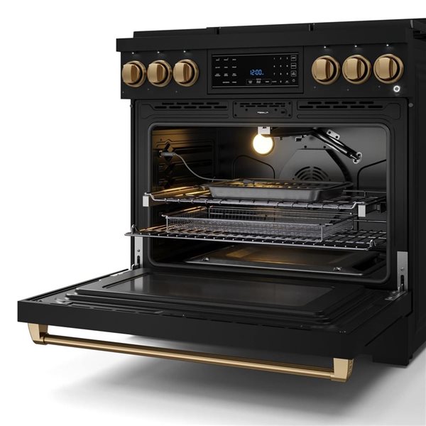 Gordon Ramsay by THOR Kitchen 36-in Black/Bronze Professional Gas Range w/ Tilt Panel Touch Control