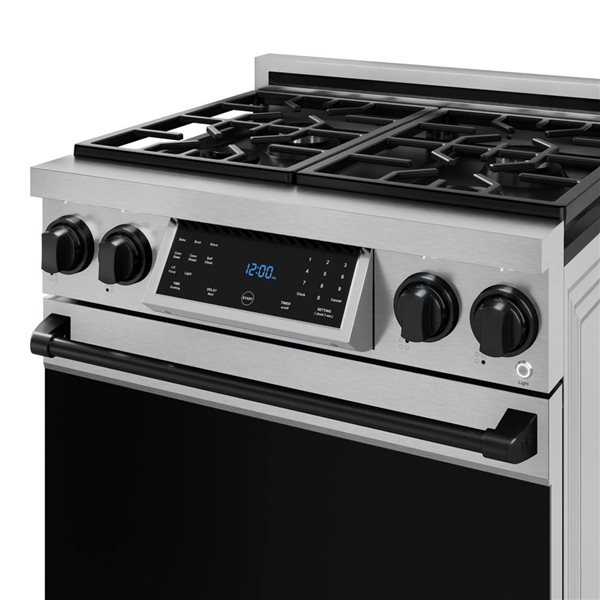 Gordon Ramsay by THOR Kitchen 30-in Stainless Steel/Black Professional Gas Range w/ Tilt Panel Touch Control