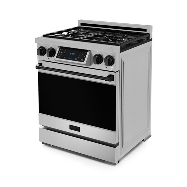 Gordon Ramsay by THOR Kitchen 30-in Stainless Steel/Black Professional Gas Range w/ Tilt Panel Touch Control