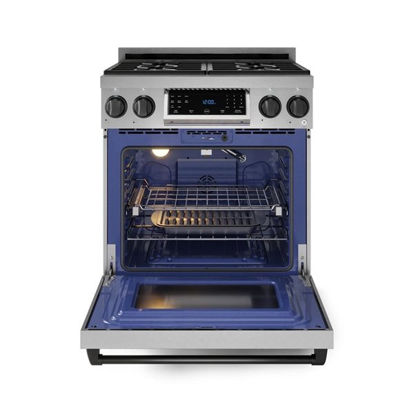 Gordon Ramsay by THOR Kitchen 30-in Stainless Steel/Black Professional Gas Range w/ Tilt Panel Touch Control