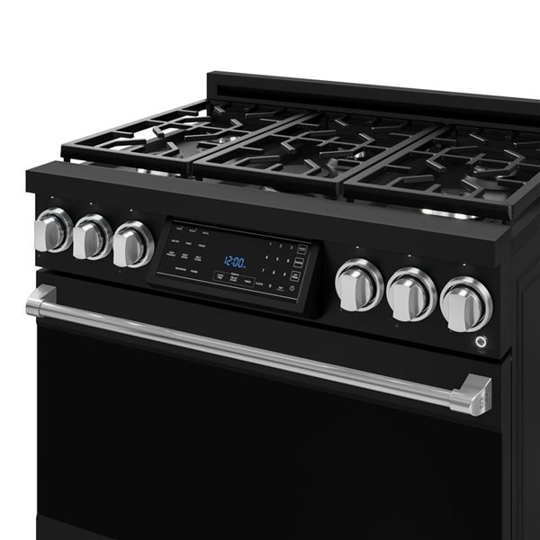 Gordon Ramsay by THOR Kitchen 36-in Black/Stainless Steel Professional Gas Range w/ Tilt Panel Touch Control