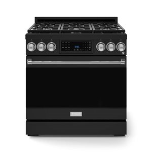 Gordon Ramsay by THOR Kitchen 36-in Black/Stainless Steel Professional Gas Range w/ Tilt Panel Touch Control