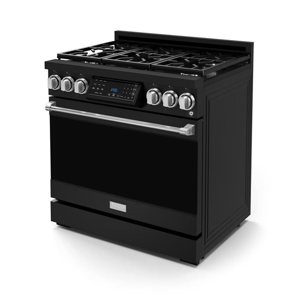 Gordon Ramsay by THOR Kitchen 36-in Black/Stainless Steel Professional Gas Range w/ Tilt Panel Touch Control