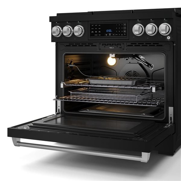 Gordon Ramsay by THOR Kitchen 36-in Black/Stainless Steel Professional Gas Range w/ Tilt Panel Touch Control