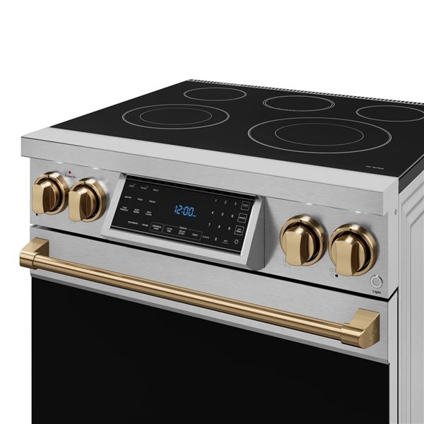 Gordon Ramsay by THOR Kitchen 30-in Stainless Steel/Bronze Professional Electric Range w/ Tilt Panel Touch Control