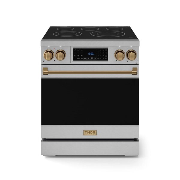 Gordon Ramsay by THOR Kitchen 30-in Stainless Steel/Bronze Professional Electric Range w/ Tilt Panel Touch Control