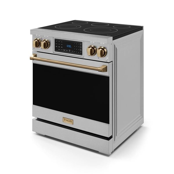 Gordon Ramsay by THOR Kitchen 30-in Stainless Steel/Bronze Professional Electric Range w/ Tilt Panel Touch Control