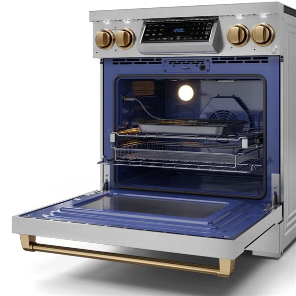 Gordon Ramsay by THOR Kitchen 30-in Stainless Steel/Bronze Professional Electric Range w/ Tilt Panel Touch Control
