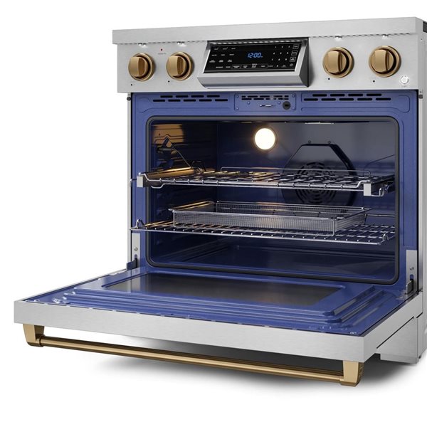Gordon Ramsay by THOR Kitchen 36-in Stainless Steel/Bronze Professional Electric Range w/ Tilt Panel Touch Control