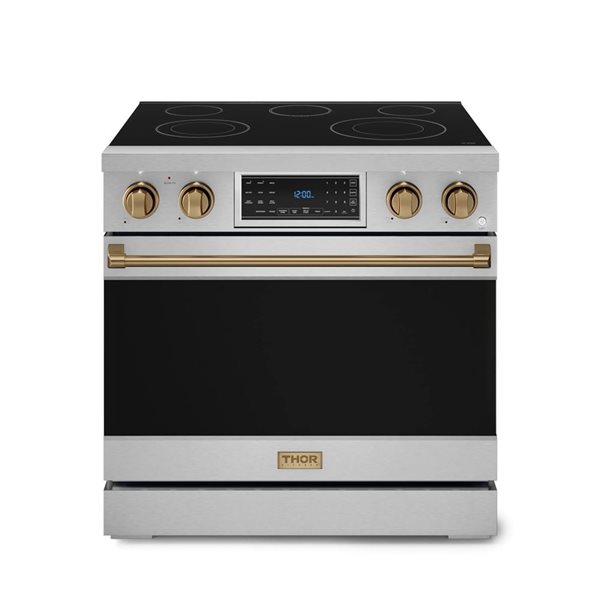 Gordon Ramsay by THOR Kitchen 36-in Stainless Steel/Bronze Professional Electric Range w/ Tilt Panel Touch Control