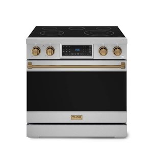 Gordon Ramsay by THOR Kitchen 36-in Stainless Steel/Bronze Professional Electric Range w/ Tilt Panel Touch Control