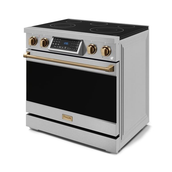 Gordon Ramsay by THOR Kitchen 36-in Stainless Steel/Bronze Professional Electric Range w/ Tilt Panel Touch Control