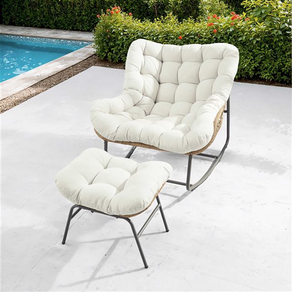 Sirio Sedona White 2-Piece Rocking Chair Set CC097-YLWH | RONA