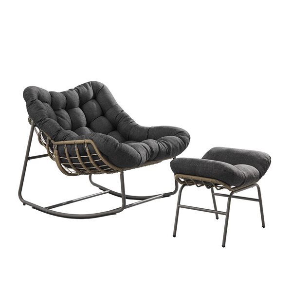 Sirio Sedona Black 2-Piece Rocking Chair Set CC097-NABK | RONA