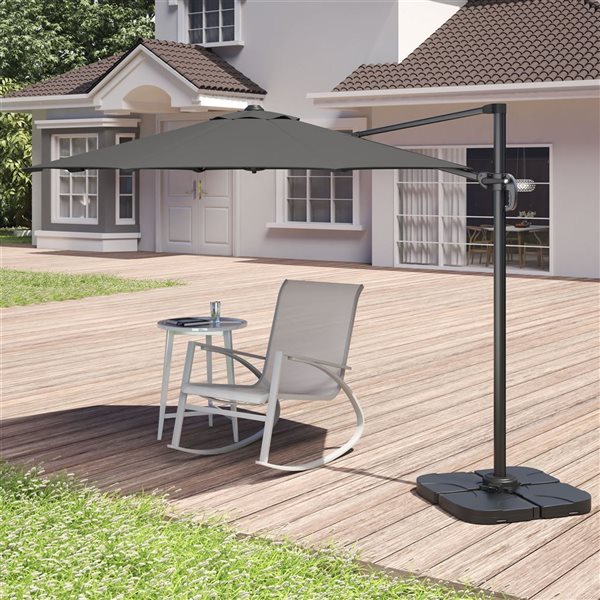 Sirio Dark Grey 10 x 10-ft Patio Umbrella