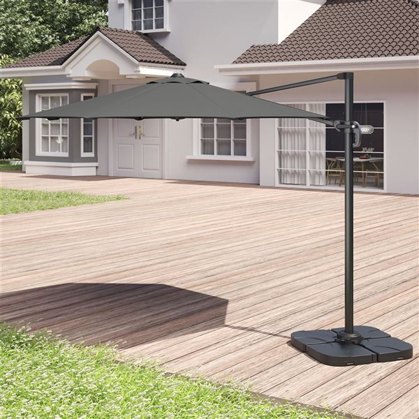 Sirio Dark Grey 10 x 10-ft Patio Umbrella