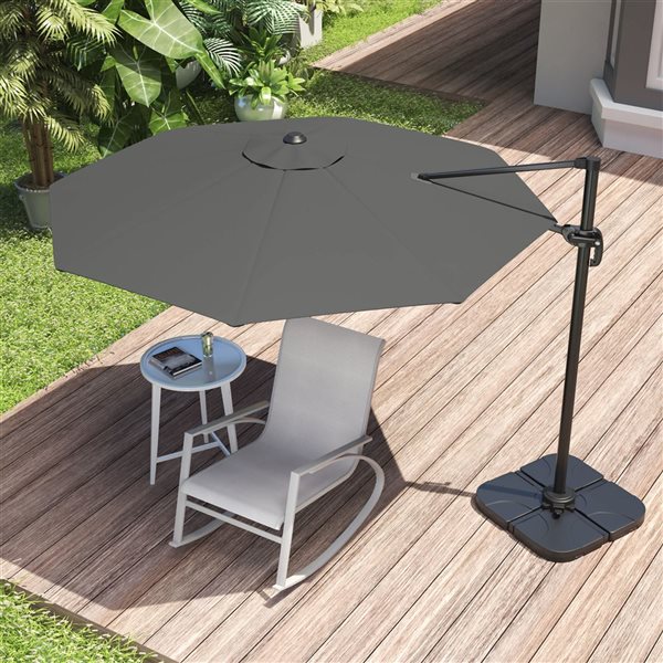 Sirio Dark Grey 10 x 10-ft Patio Umbrella