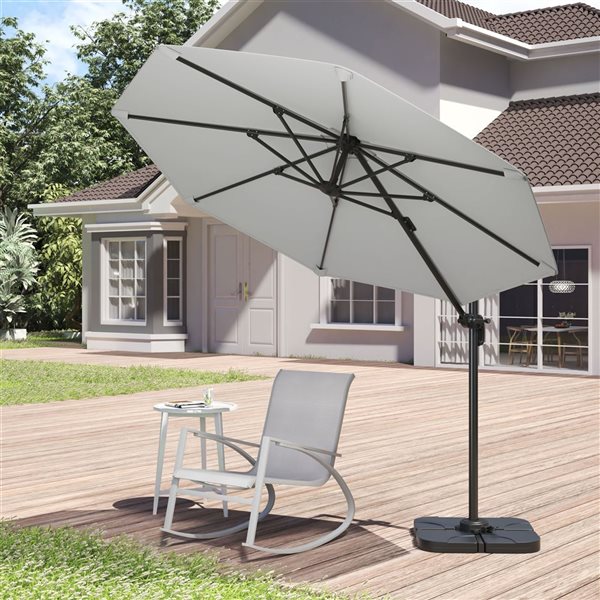 Sirio Light Grey 10 x 10-ft Patio Umbrella