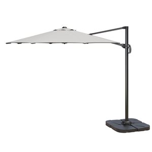 Parasol Sirio 10 x 10 pi gris pâle